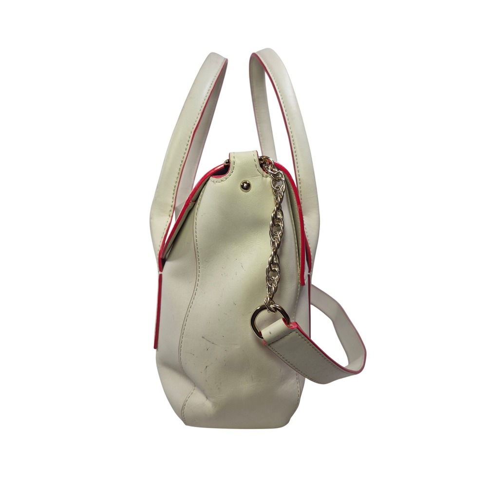 Kate Spade 2 Park Avenue Leather Flap Satchel Bag Pyramid Turnlock Purse READ - Picture 8 of 16